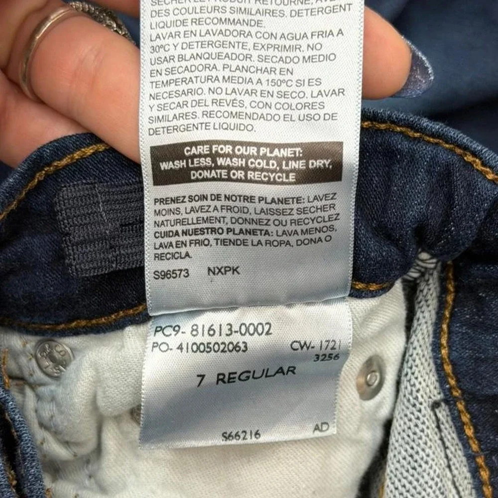 Denizen From Levi's Slim Fit Distressed Jeans Dark Wash Adjustable Waist Boys 7